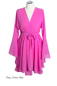 Koucla Sommerkleid in Rosa, Feen-Look, Trompetenärmel, Onesize (32 34 36 38) - Bild 1 von 5