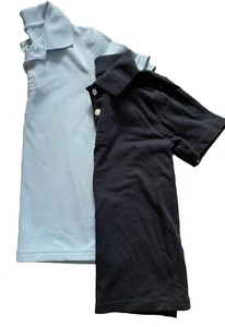Cat & Jack Set Of 2 Uniform Polo Shirts Size Small 6/7 In Light Blue And Navy - Picture 1 of 6