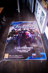 MARVEL AVENGERS PS4 Large French Vintage Videogame Poster Original 2020 - Picture 1 of 7