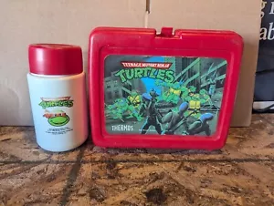 Vintage TMNT Teenage Mutant Ninja Turtles Lunchbox Red 1989 Mirage Studios - Picture 1 of 9