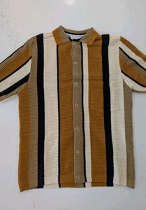 Percival Adaman Breeze Shirt | Knitted Cotton | Brown Dune | Size Small | NWT - Picture 1 of 6