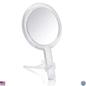 Specchio Trucco Portatile Doppio Lato con Supporto - Ingrandimento 1X e 10X, Trasparente - Foto 1 di 6
