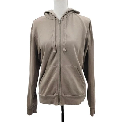 Alo Yoga Renown Full Zip Hoodie Gravel Tan Pockets Size XS - Image 1 of 4
