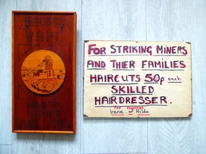 Original Miners Strike Signs x 2, 1980's - Picture 1 of 5