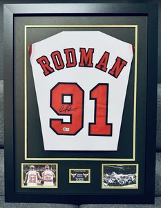 Dennis Rodman signiertes Bulls Custom Jersey / NBA / Beckett / Frame / Jordan - Bild 1 von 15