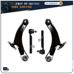 4X Front Control Arm For Nissan Rogue 2008-2013 Tie Rod Steering Suspension Kit - Picture 1 of 7
