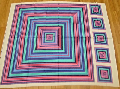 Panel Algodón Robert Kaufman Grande Rayas Cuadrado Rosa Azul Púrpura 35x33 Foto 1 de 4