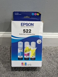 NEU Epson Original 522 Cyan Magenta Gelb Tintenflaschen T522520S 07/2025 versiegelt - Bild 1 von 4