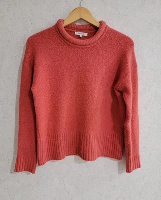 Suéter Madewell Fulton Para Mujer XS Coral Cuello Enrollado Tejido Acogedor Pullover Informal Foto 1 de 4