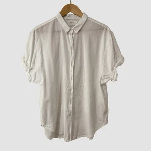 Xirena Women's White Cotton Collared Button Up Short Sleeve Shirt S ($189) - Picture 1 of 6