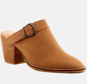 Rag & Co Women's Shoes Brown Suede Leather Mule Slip On Block Chunky Heel Size 7 - Picture 1 of 5