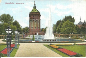 AK Mannheim am Rhein - Wasserturm, Friedrichsplatz, Fontäne - ca. 1900 - Bild 1 von 2