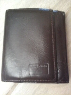 Pierre Cardin Vintage Mens Black Leather Small Trifold Wallet.      Size 4x3 1/4 - Image 1 of 4