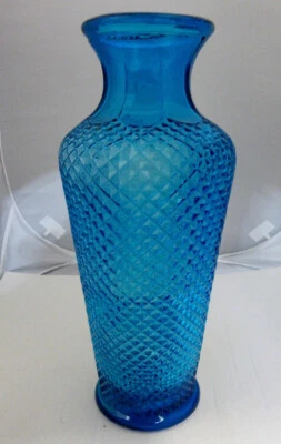 Винтажная ваза EMPOLI BLUE DIAMOND сделано в Италии 12 3/4 дюйма MCM очень красивая! - Изображение 1 из 3