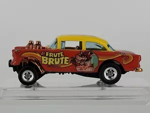 Hot Wheels CUSTOM MADE ‘55 Chevy Gasser FRUTE BRUTE Cereal Orange Yellow R/R’s - Picture 1 of 14