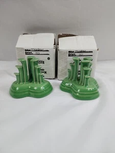 Fiesta ware Meadow Pyramid/tripod Candlestick Holders #17/400 Homer Laughlin USA - Picture 1 of 19