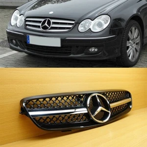 Rejilla delantera negra brillante para Benz W209 Clase CLK 04-09 cupé/convertible 2 puertas - Imagen 1 de 5