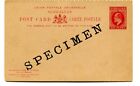 Gibraltar 1904 “ONE PENNY” rose Postal Card unused H&G # 26 o/p “SPECIMEN”