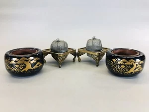 Y5642 HINA DOLL Doll's Festival Makie miniature Brazier Japan antique vitntage - Picture 1 of 12