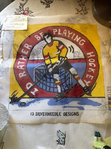 Hockey Nadelspitze Wolle groß Canvas Original Design  - Bild 1 von 6