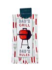 Dad?S Grill, Dad?S Rules Bbq Kitchen Towels Set Of (2) 16" X 26" - Nwt