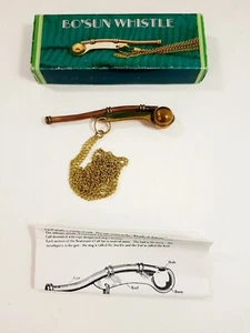 Vtg Bo'sun Whistle In Original Box With Paperwork - Afbeelding 1 van 9