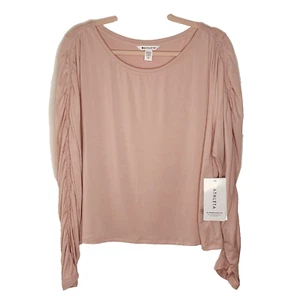 Top donna Athleta tutto intorno nuovo con etichette 2x rosa scuro increspato maniche lunghe scollo a scoop - Foto 1 di 12