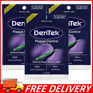 3-Pack DenTek Easy Brush Plaque Control Interdental Cleaners, Tight, 16 Ct/Pack - Picture 1 of 6