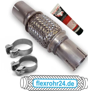 Flexrohr Flexstück Auspuff 40x150/250 mm ohne schweißen 2 Schellen+ Montagepaste - Bild 1 von 1