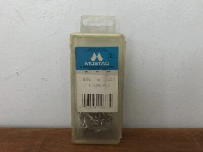 Paquete de 100 anzuelos de pesca dobles Mustad 7826 talla 6 Noruega vintage acabado níquel Foto 1 de 4