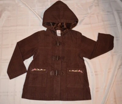 Gymboree PRIMROSE Brown Corduroy Coat w/ Hood & Toggle Buttons NWT Sz 4 - Image 1 of 4