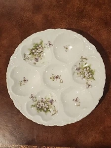 Victoria of Austria Austernteller floral violett Top Zustand Anfang 1900 - Bild 1 von 10