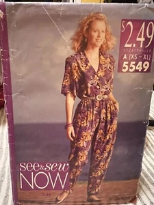 See & Sew , Schnittmuster 5549 Gr. XS - XL ungeschnitten. - Bild 1 von 2