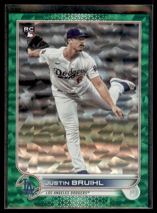 Justin Bruihl 2022 Topps Green Ice Foil RC /499 #658 Los Angeles Dodgers