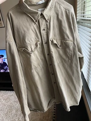 Vintage Oversized Flannel Arrow River Head Beige 3X 100% Cotton - Image 1 of 2