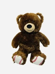 Build-A-Bear Workshop BABW Brown Baseball Bear Plush Stuffed Animal - Picture 1 of 5