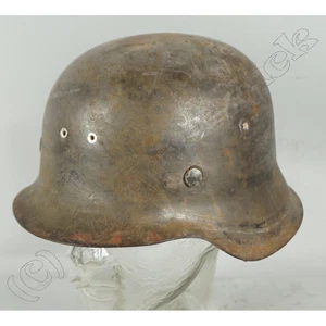 WH, LW Stahlhelm M42 Glocke ET64, Heer, LW, Futter ergänzt, schwarz, 2.WK/106 - Bild 1 von 1