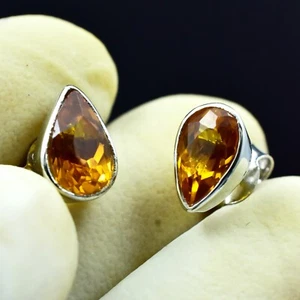 21,95 ct natürlicher ZERTIFIZIERTER orangefarbener Saphir im Birnenschliff 925 Sterlingsilber - Bild 1 von 8