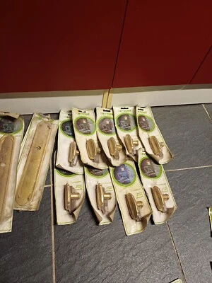 ▨7mm 9  Ancien Bouton de Porte/Fenêtre Bronze  poignée Olive, Style Louis XV - Photo 1/4