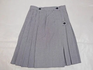 Girls R/K Navy Blue & White Checked Kilt Wrap-A-Round Uniform Skirt Sizes 8 & 16 - Picture 1 of 5