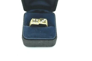 14kt Unique Dice Ring, .07 ct tw HSI, Modern Contemporary design BT857 - Picture 1 of 3