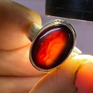 Men's Ring Silver 925 Natural Yemen kepdy agate Aqeeq خاتم يمني عقيق كبدي - Picture 1 of 11