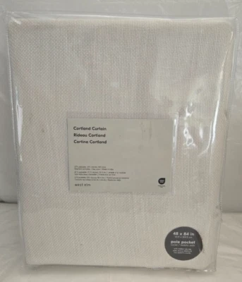 West Elm Cortland Linen Blend Basketweave 1-Curtain 48" x 84" Light Flax - Image 1 of 2