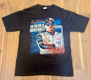 Vintage Dale Earnhardt Shirt L Schedule Racing Double Sided Nascar 2001 - Picture 1 of 7