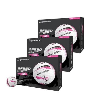 Pelotas de golf TaylorMade 2024 SpeedSoft tinta rosa (3 docenas) Foto 1 de 2