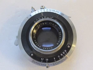 Kodak Ektar 127mm f4.7 Camera Lens Graphic Synchro Compur Shutter - Picture 1 of 8