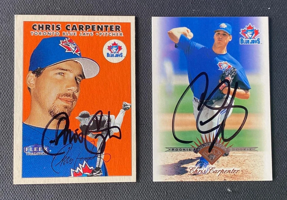 CHRIS CARPENTER lote de (2) tarjetas firmadas | Azulejos - autógrafos Foto 1 de 1