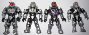 Halo Mega Bloks Construx Silver Spartan Squad Team Minifigure Action Figure Lot - Picture 1 of 2