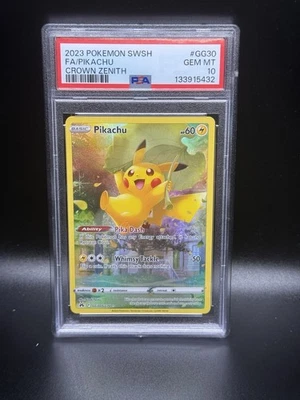2023 POKEMON SWORD & SHIELD CROWN ZENITH #GG30 FULL ART/PIKACHU PSA 10 - Image 1 of 2