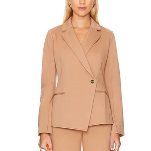 NWT SPANX The Perfect Asym Tailored Blazer Ponte Toffee Tan Khaki Large - Picture 1 of 6